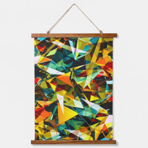 Modern Abstract Geometric Colorful Crystal Glass Hanging Tapestry