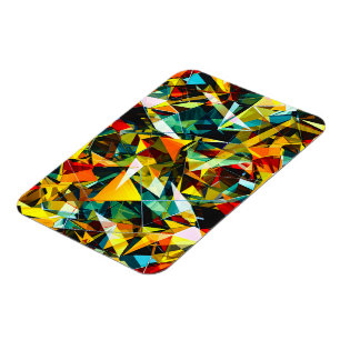 Modern Abstract Geometric Colorful Crystal Glass Magnet
