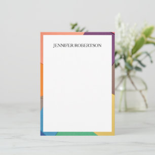 Modern Abstract Geometric Colorful Custom Name  Card