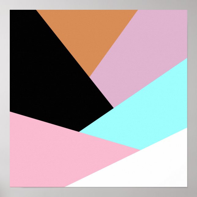 Modern abstract geometric colour block pattern poster (Front)