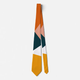 Modern abstract geometric colour block pattern tie