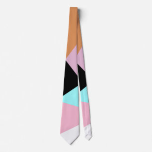 Modern abstract geometric colour block pattern tie
