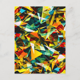 Modern Abstract Geometric Colourful Crystal Glass Holiday Postcard