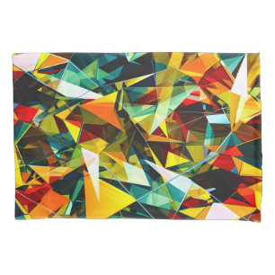 Modern Abstract Geometric Colourful Crystal Glass Pillowcase