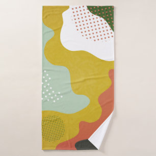 Modern abstract geometric composition with decorat bath towel