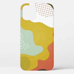 Modern abstract geometric composition with decorat iPhone 12 case