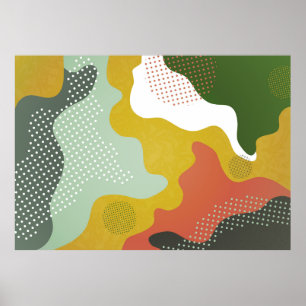 Modern abstract geometric composition with decorat poster