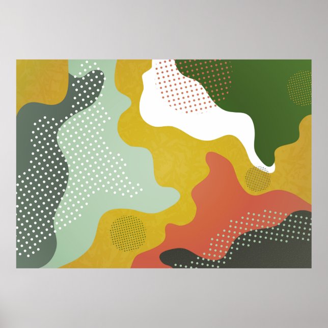 Modern abstract geometric composition with decorat poster (Front)