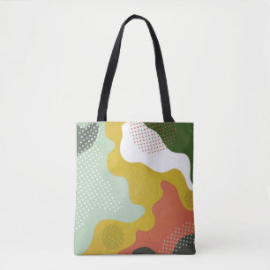 Modern abstract geometric composition with decorat tote bag