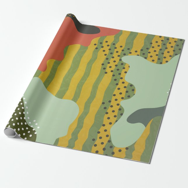 Modern abstract geometric composition with decorat wrapping paper (Unrolled)
