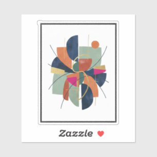 Modern Abstract Geometric Custom-Cut Vinyl Sticker