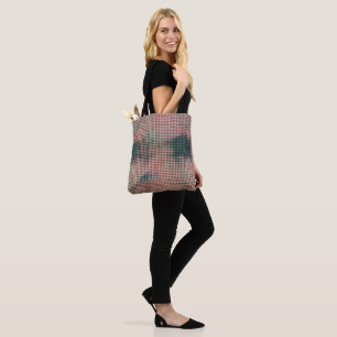 Modern abstract geometric digital pattern 1253 tote bag