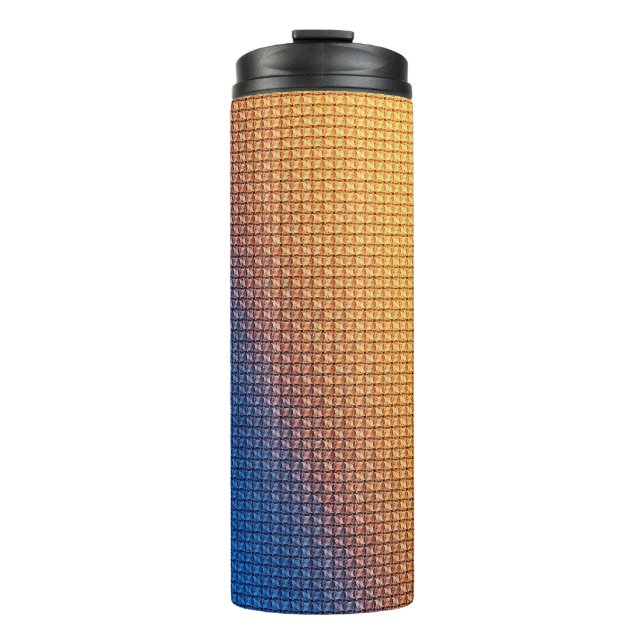 Modern abstract geometric digital pattern 1254 thermal tumbler (Front)