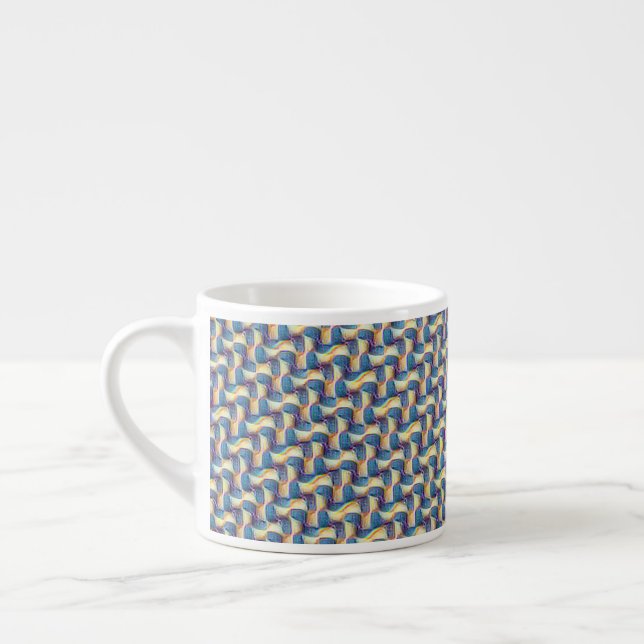 Modern abstract geometric digital pattern 1256 espresso cup (Left)