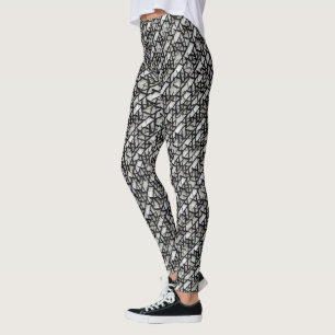 Modern abstract geometric digital pattern 1272 leggings