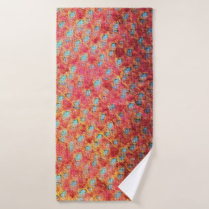 Modern abstract geometric digital pattern 1274 bath towel