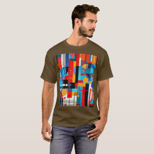 Modern abstract geometric digital pattern 47 T-Shirt