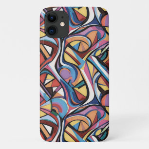 Modern abstract geometric digital pattern 48 Case-Mate iPhone case