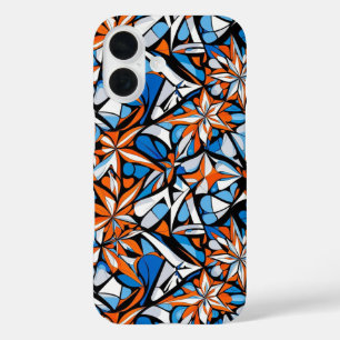 Modern abstract geometric digital pattern 50 iPhone 16 case