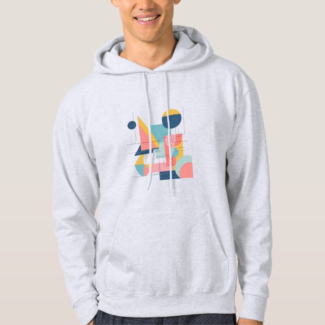 Modern Abstract Geometric Hoodie Design, Minimalis (Front)