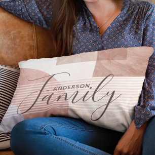 Modern Abstract Geometric Marble Custom Family Lumbar Cushion