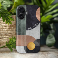 Modern Abstract Geometric Marble Custom Name