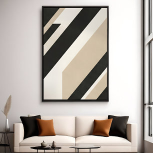 Modern Abstract Geometric Neutral Layers Poster
