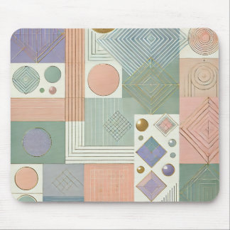 Modern Abstract Geometric Pastel Mouse Pad – Elega