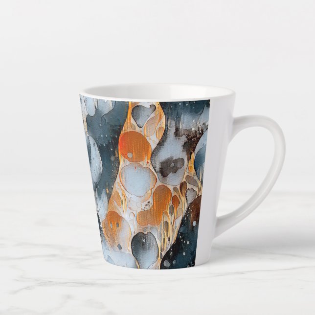 Modern abstract geometric pattern 52 latte mug (Right)