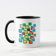 Modern Abstract Geometric Pattern Coffee Mug, Colo