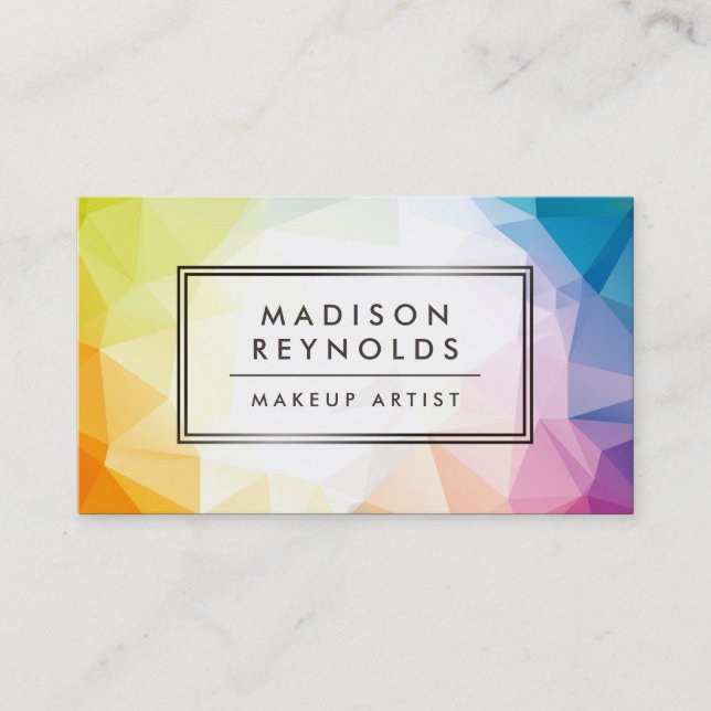 Modern Abstract Geometric Pattern Makeup Artist Business Card (Front)