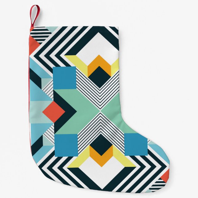 Modern Abstract Geometric Pattern. Small Christmas Stocking (Front)