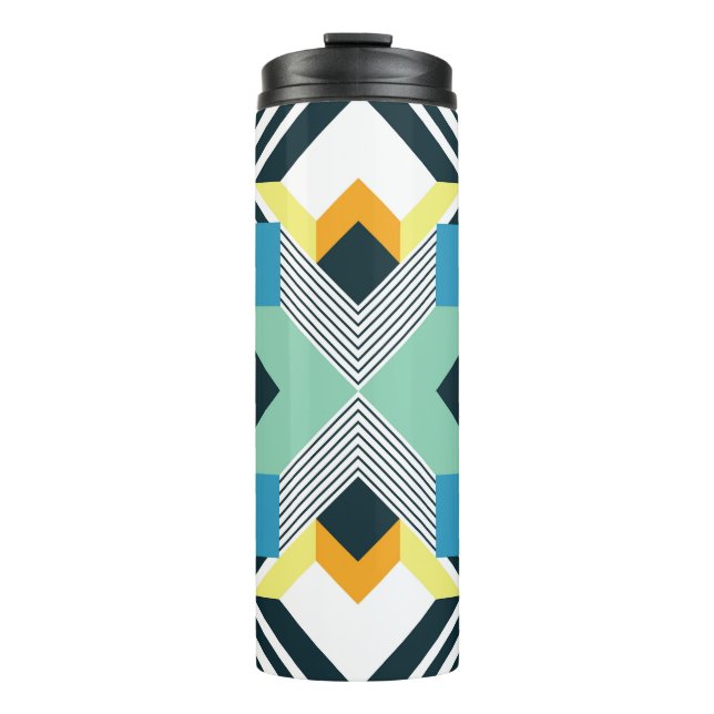 Modern Abstract Geometric Pattern. Thermal Tumbler (Front)