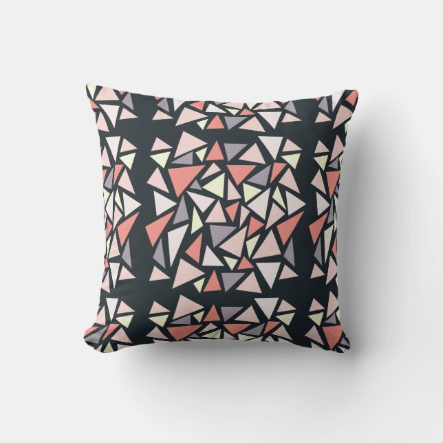 Modern, abstract, geometric pattern throw pillow (Front)