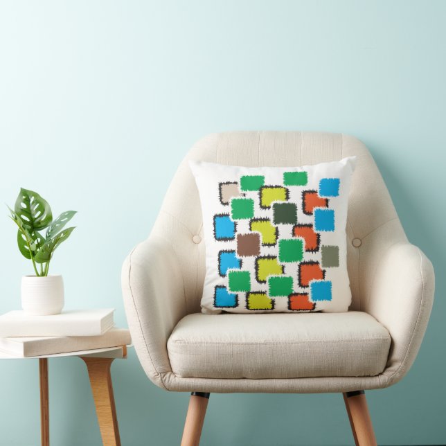 Modern Abstract Geometric Pattern Throw Pillow (Chair)