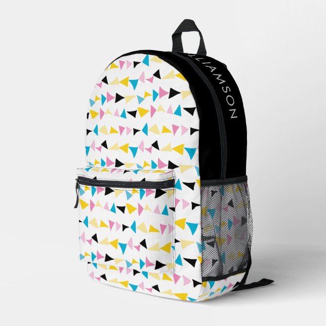 Modern abstract geometric printed backpack (Back Corner Right)