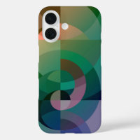 Modern Abstract geometric Sea sunset Green pink