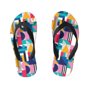 Modern Abstract Geometric Seamless Pattern Kid's Jandals