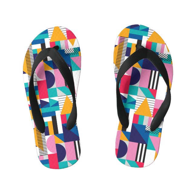 Modern Abstract Geometric Seamless Pattern Kid's Jandals (Footbed)