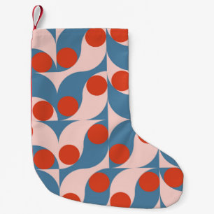 Modern abstract geometric seamless pattern with ci small christmas stocking