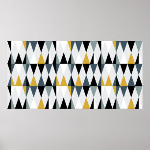 Modern abstract geometric seamless pattern with tr poster