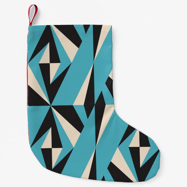 Modern abstract geometric seamless pattern with tr small christmas stocking (Front)