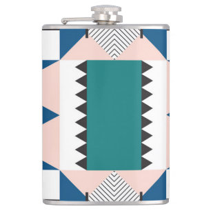 Modern Abstract: Geometric Seamless Style Hip Flask