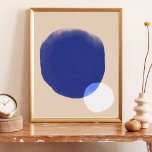 Modern Abstract Geometric Shapes Blue Beige Wall Poster<br><div class="desc">Modern Abstract Geometric Shapes Blue Beige Wall Poster</div>