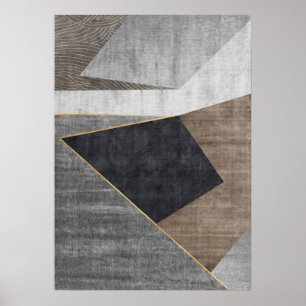 Modern Abstract Geometric Shapes Wall Art Poster
