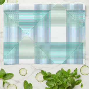 Modern Abstract Geometric Squares Pattern Kitchen  Tea Towel