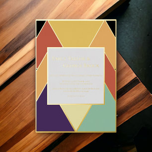 Modern Abstract Geometric Stylish Wedding Gold