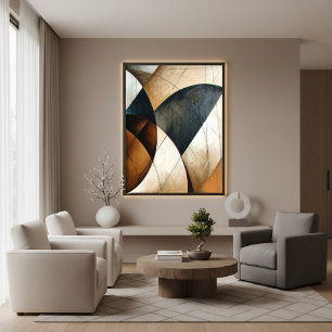 Modern Abstract Geometric Textured Earth Poster