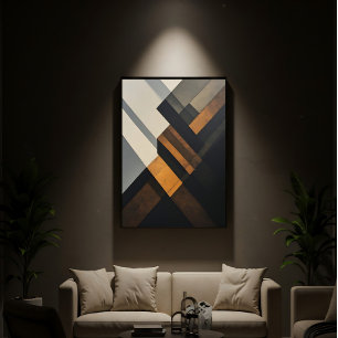 Modern Abstract Geometric Textured Rust Canvas Print