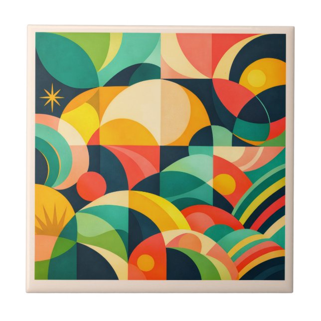Modern Abstract Geometric  Tile (Front)